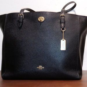 COACH TURNLOCK Functional Tote BLACK Pebble Grain